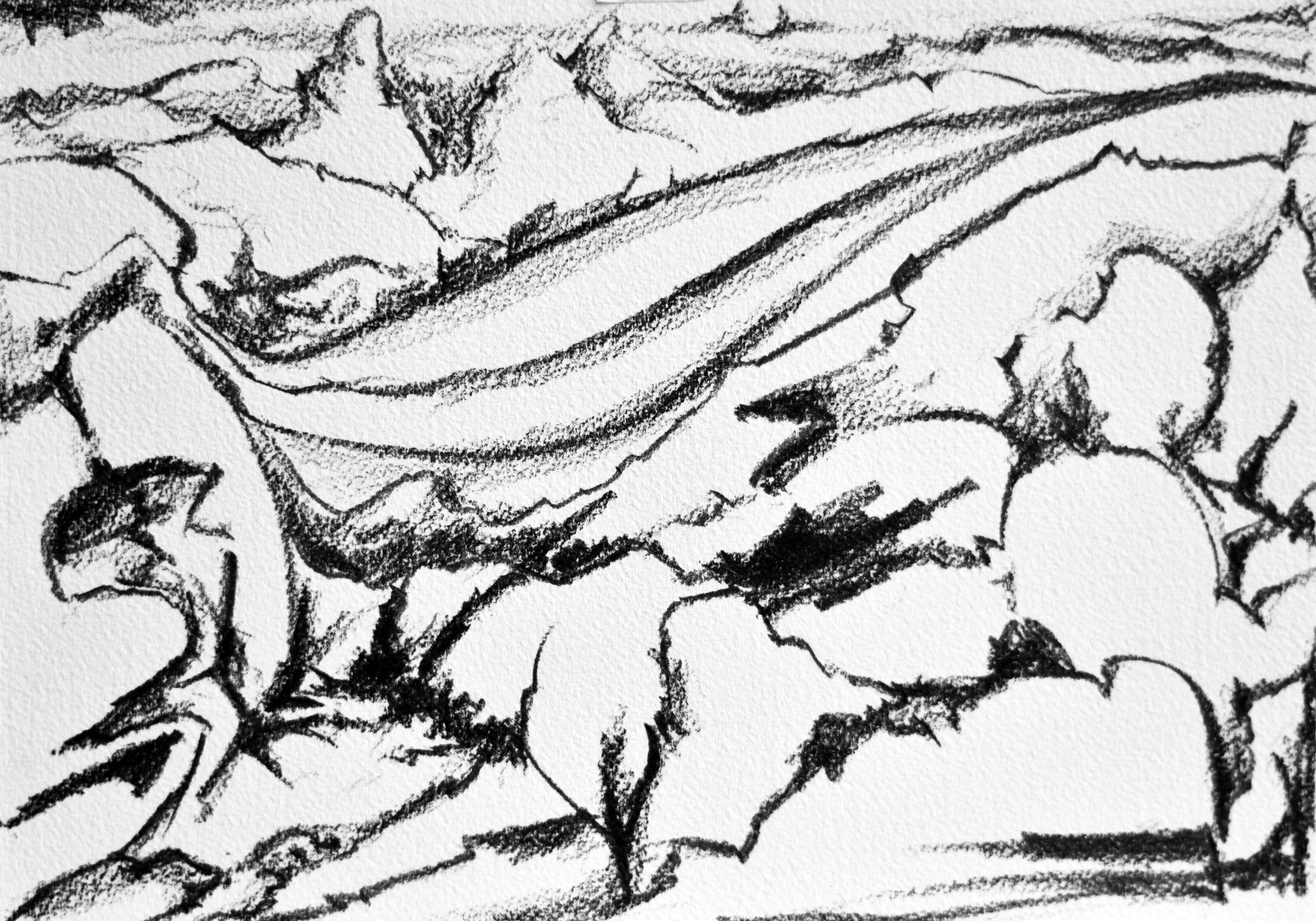 Boolarra Landscape I, 2018, drawing by Adrian Mauriks.