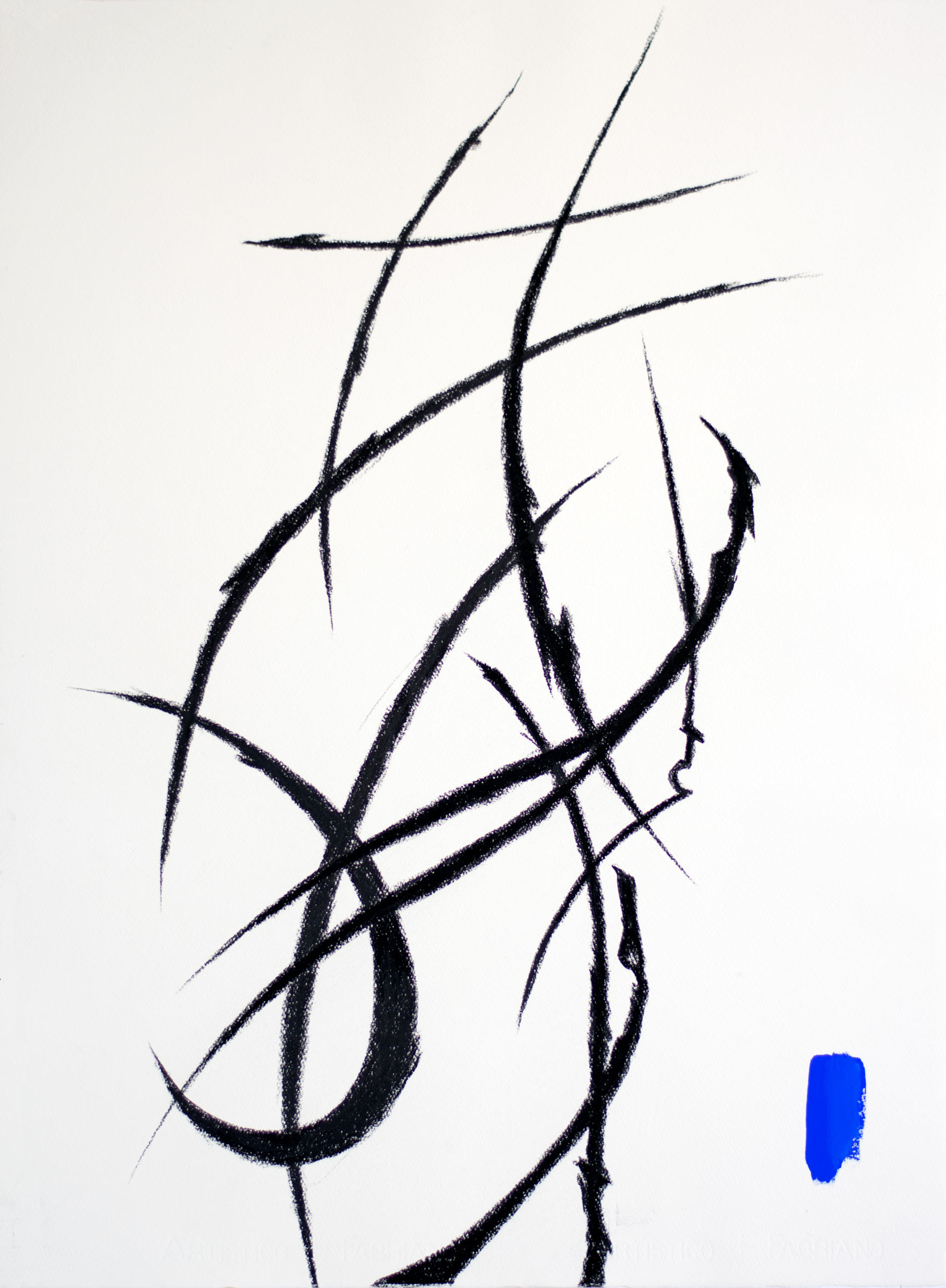 Study Blue No. 3, 2019, drawing by Adrian Mauriks.